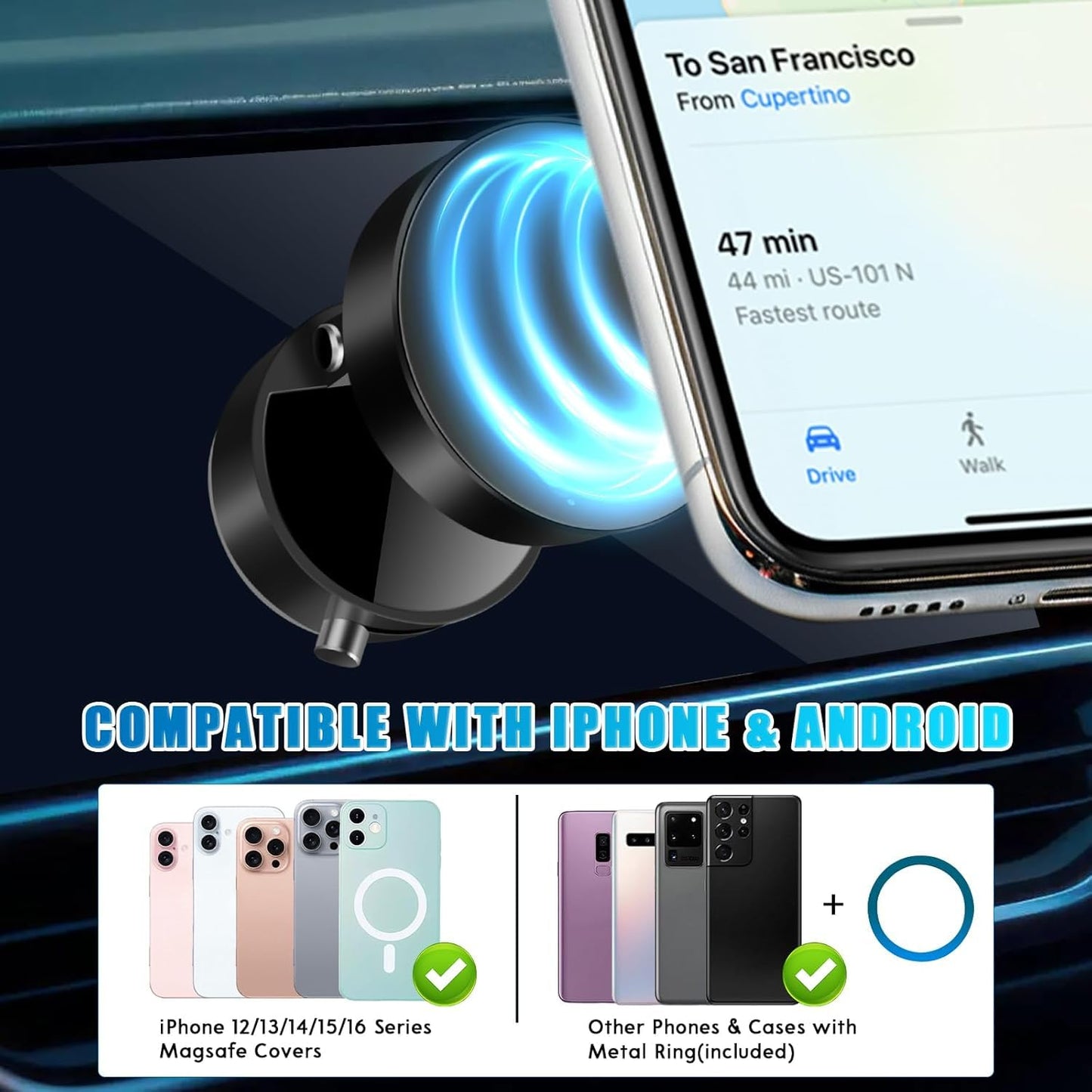 Vacuum Magnetic Suction Phone Holder