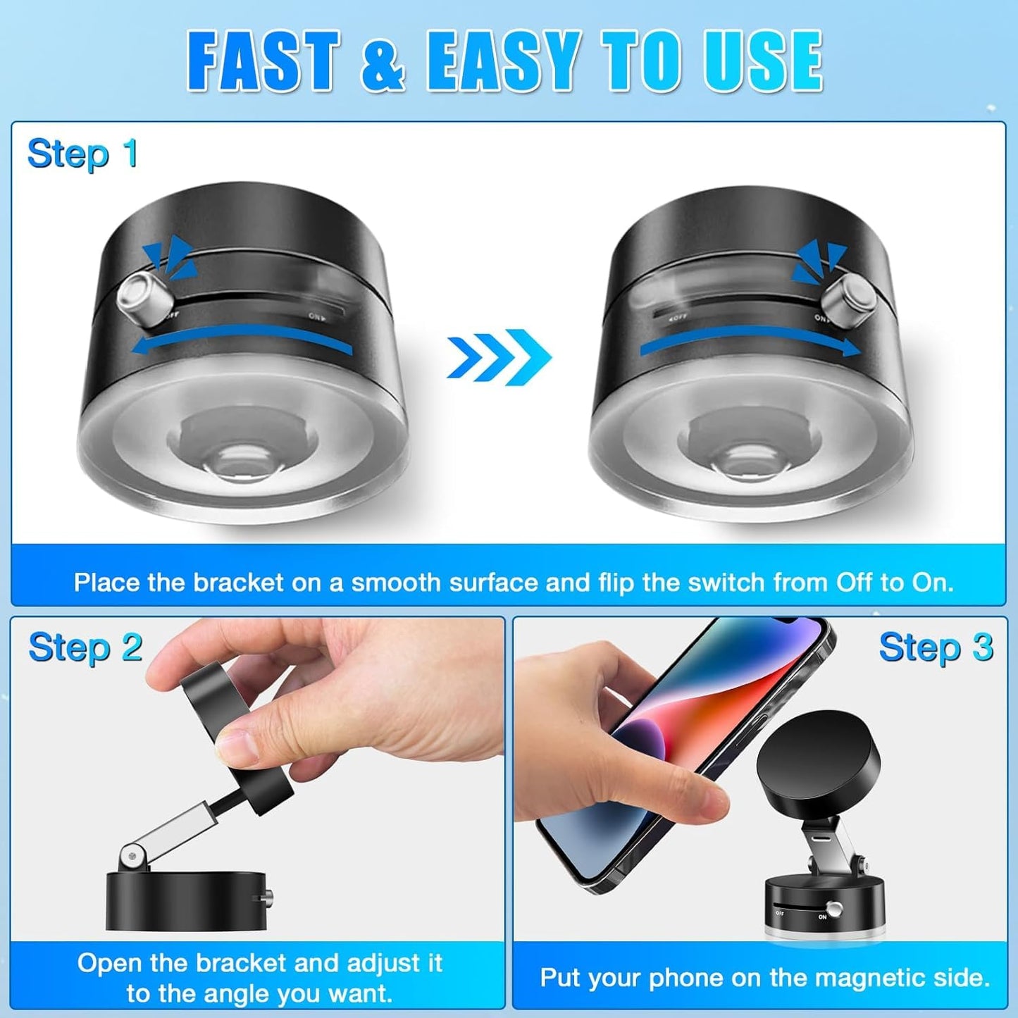 Vacuum Magnetic Suction Phone Holder